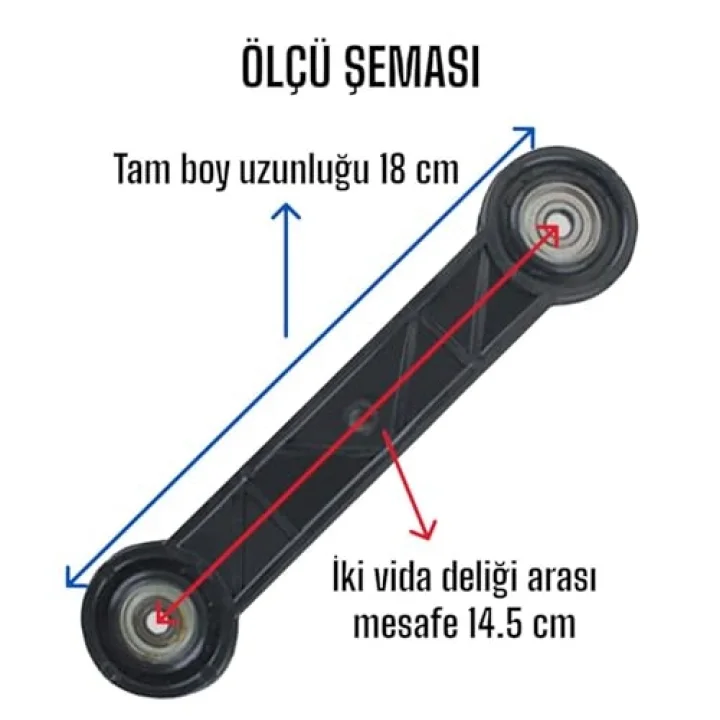 4 ADET Beşik Sallama Aparatı Siyah 14.5 Cm
