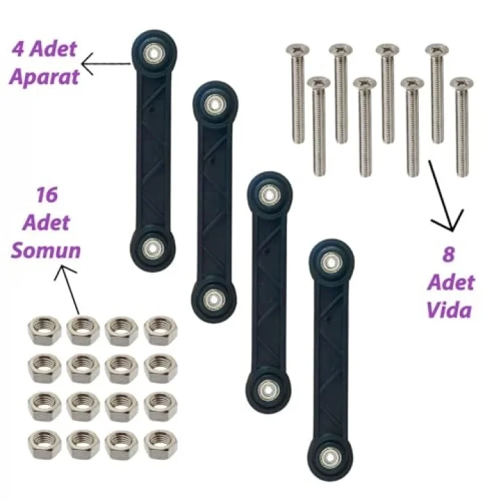 4 ADET Beşik Sallama Aparatı Siyah 15.5 Cm