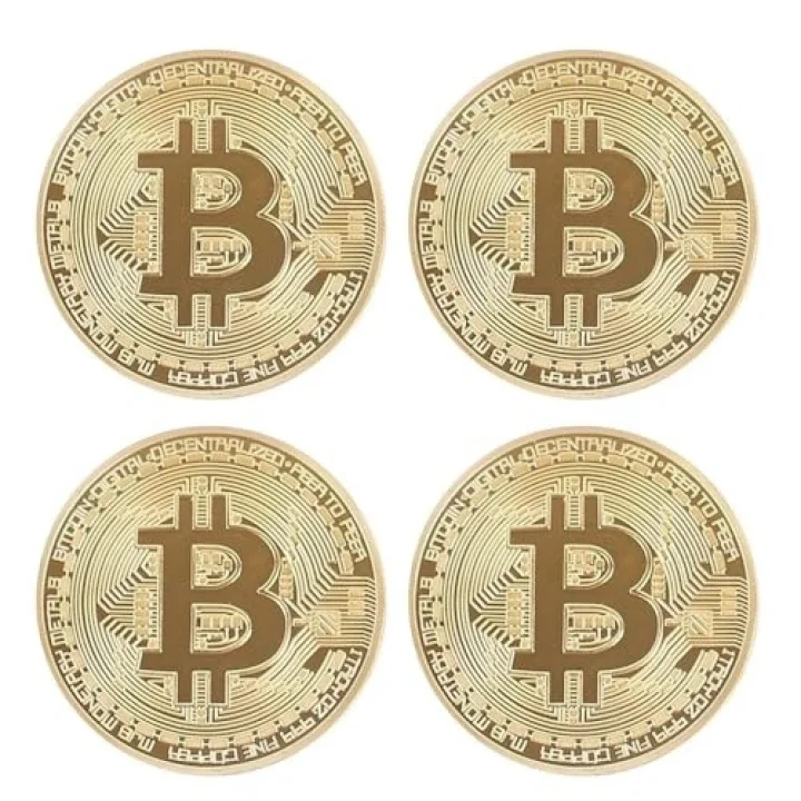 4 Adet Bitcoin Madeni Hatıra Parası Madeni Bitcoin Hediye Sikke Para