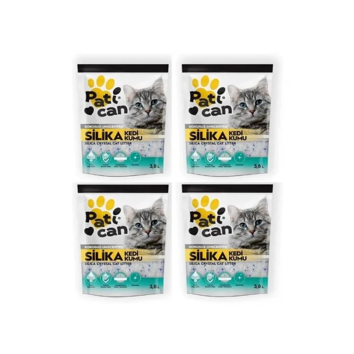 4 ADET SİLİKA KEDİ KUMU 3.8 LT