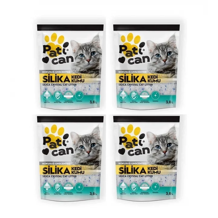 4 ADET SİLİKA KEDİ KUMU 3.8 LT