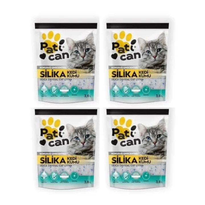 4 ADET SİLİKA KEDİ KUMU 3.8 LT