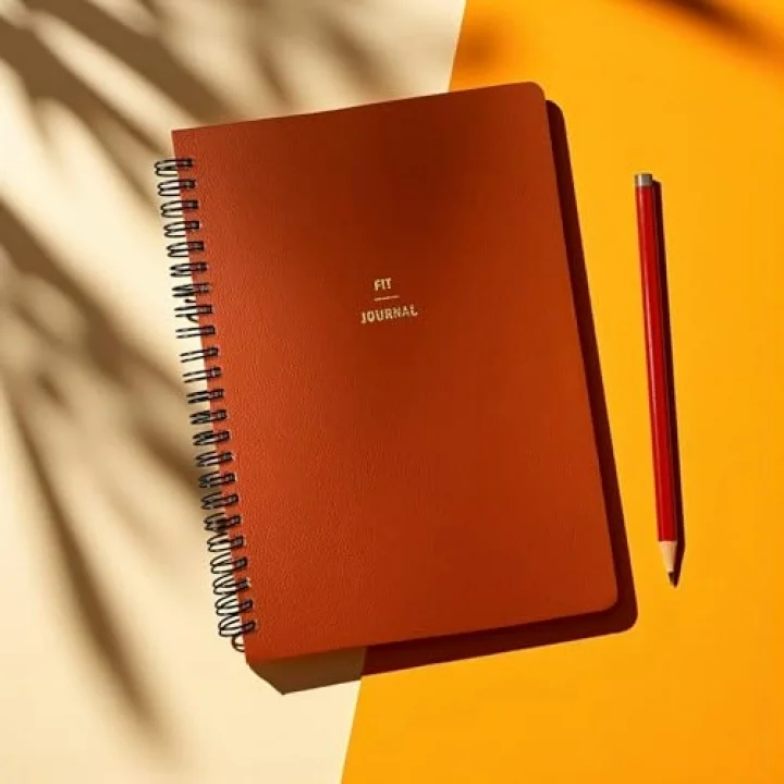 4 Aylık Hedef ve Egzersiz Planlayıcı Defter, A5 Spiralli, 132 Sayfa, Suni Deri Kapak | Fit Journal (Turuncu)