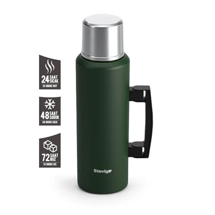 4 Camp Klasik Vakumlu Kulplu Çelik Termos 1.5 LT. Green ST-206