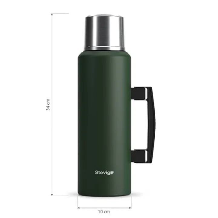 4 Camp Klasik Vakumlu Kulplu Çelik Termos 1.5 LT. Green ST-206