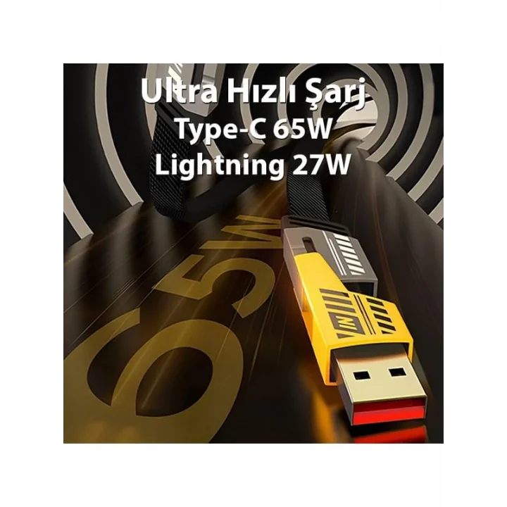 4-in-1 Usb-A Type-C To Lightning + Type-C 65w Hızlı Şarj Ve Data Kablosu (1,20mt)