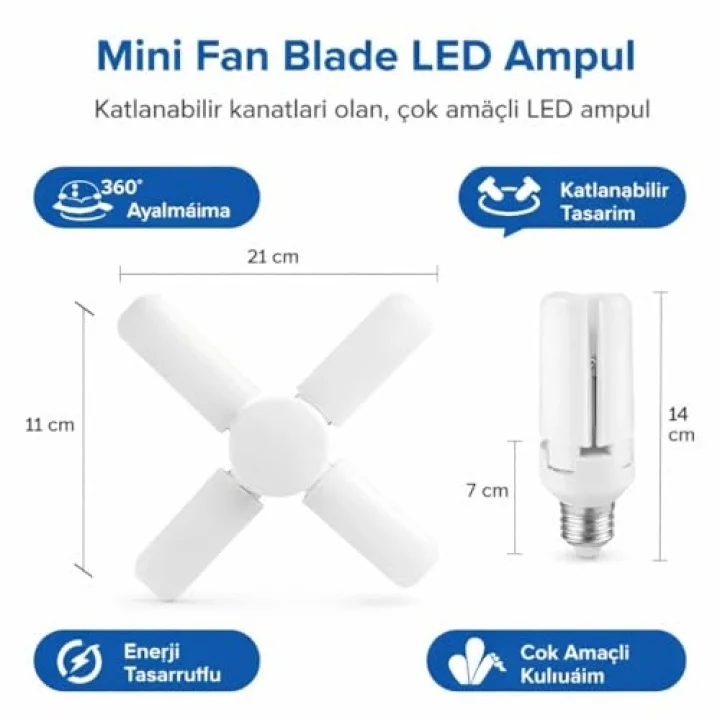 4 Kollu Katlanabilir LED Tavan Ampulü E27 Duy Uyumlu Yüksek Parlaklık Enerji Tasarruflu Modern Tavan Aydınlatma Armatürü Ev Ofis Yatak Odası Salon İçin4 Kollu Katlanabilir LED Tavan Ampulü E27 Duy Uyu