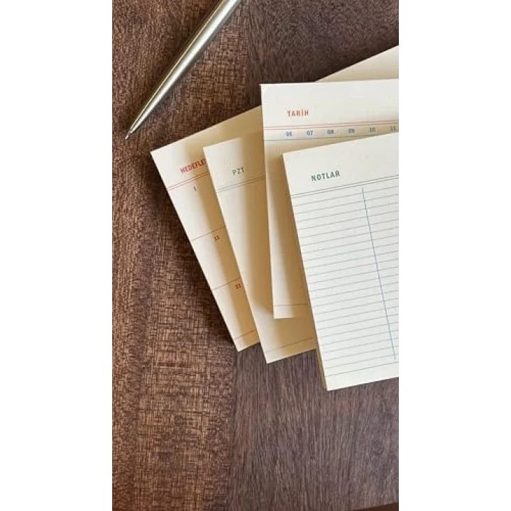 4lü Masaüstü Tarihsiz Planlayıcı Set (Hedefler, Haftalık Planlayıcı, Noktalı ve Çizgili Notepad)