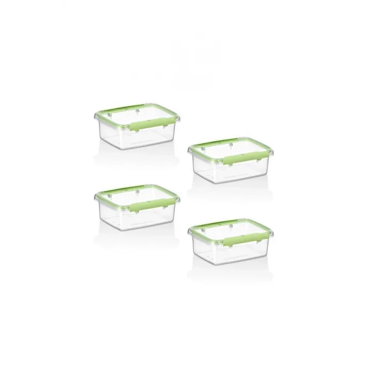 4Lü Set Press - Lock Saklama Kabı 360 ML MAVİ