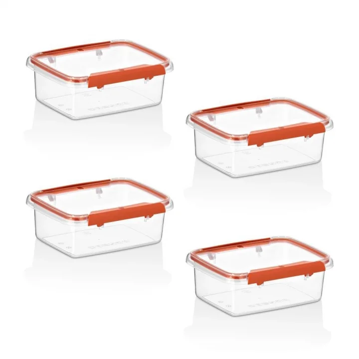 4Lü Set Press - Lock Saklama Kabı 820 ML YEŞİL
