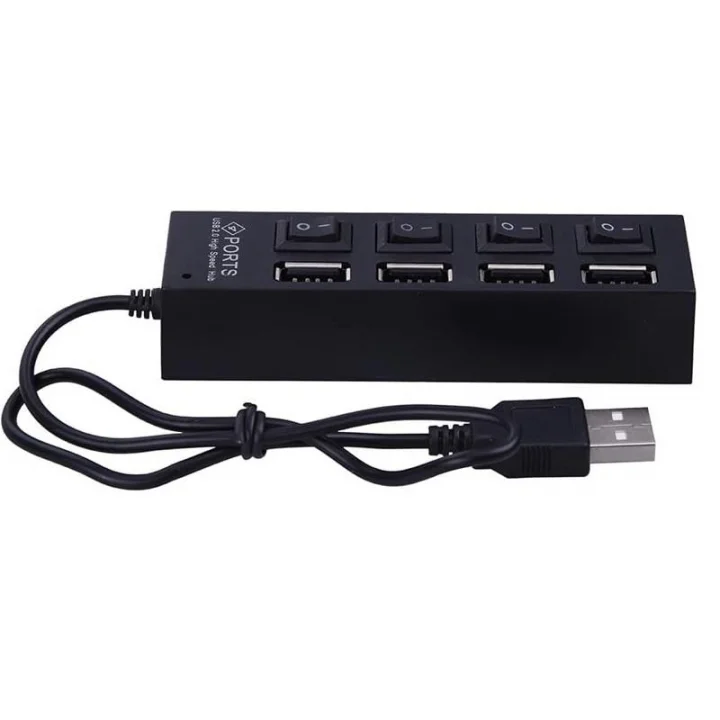 4 Port Usb 2.0 Hub Çoğaltıcı Çoklayıcı Switch Işıklı Anahtarlı