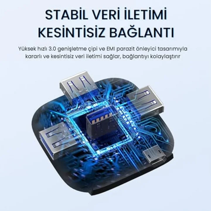 4 Port USB 3.0 Çoklayıcı Hub Siyah