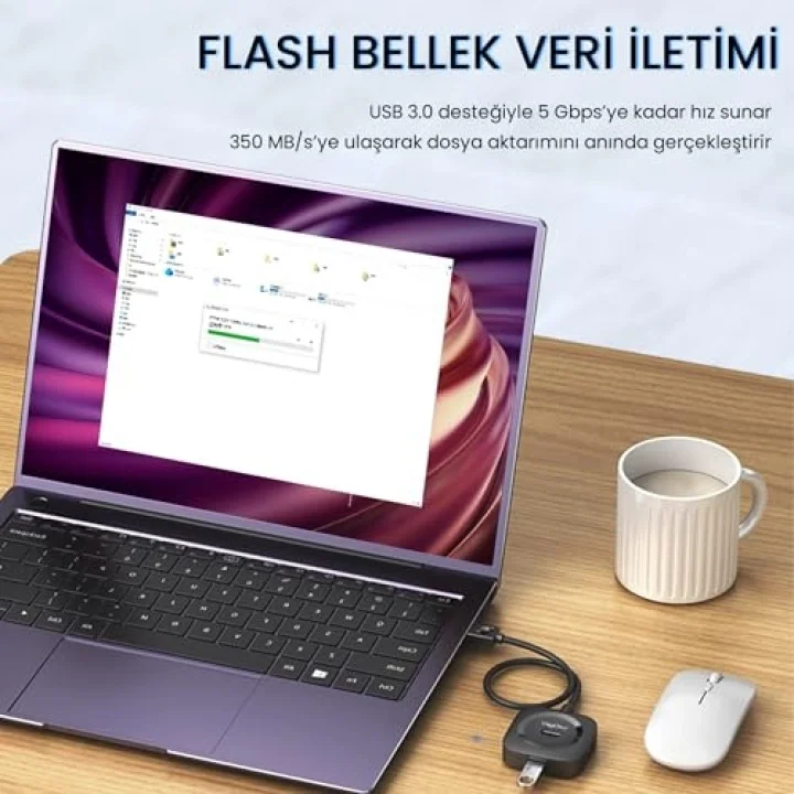 4 Port USB 3.0 Çoklayıcı Hub Siyah