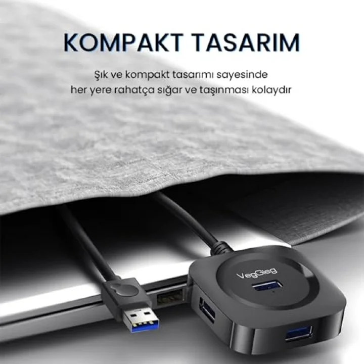 4 Port USB 3.0 Çoklayıcı Hub Siyah