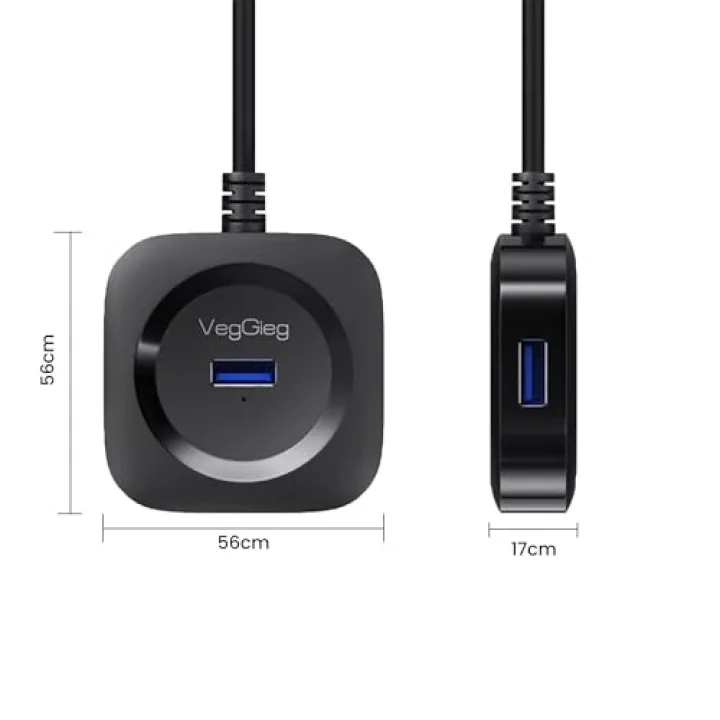 4 Port USB 3.0 Çoklayıcı Hub Siyah