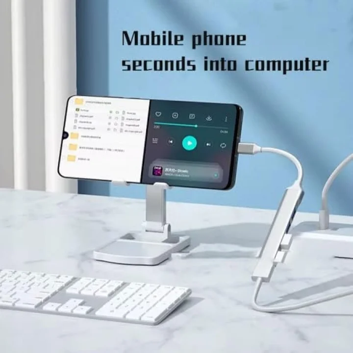4 Port USB Çoklayıcı ve Type-C Adaptör – 2 in 1 Multi USB 3.0 Hub, MacBook Pro/Air ve Type-C Cihazlar ile Uyumlu, OTG Destekli USB Dönüştürücü