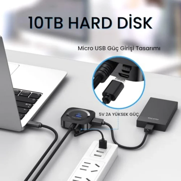 4 Portlu Type-C to USB 3.0 Çoklayıcı Hub