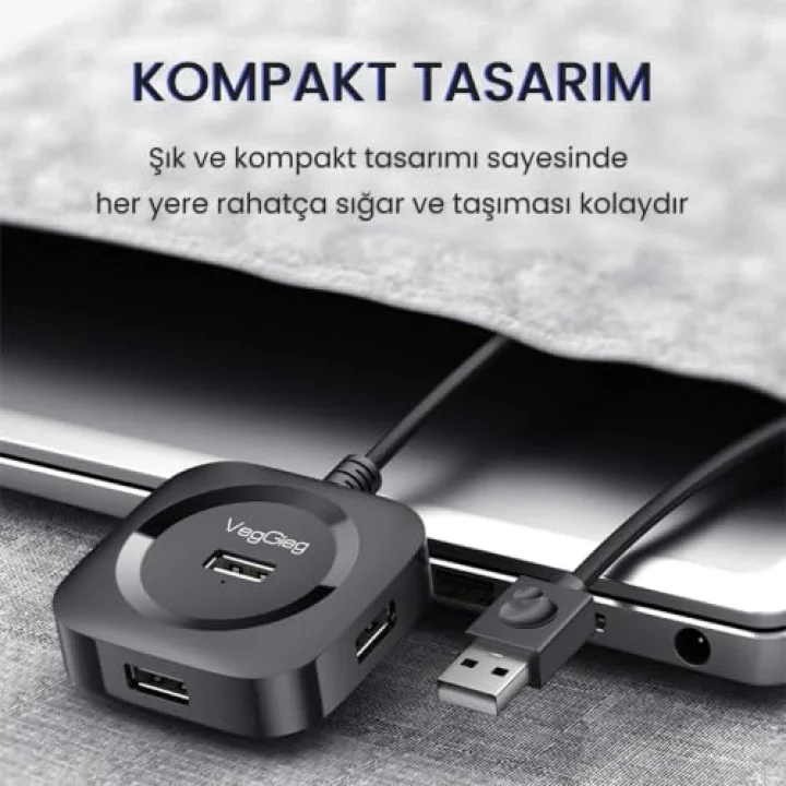 4 Portlu USB 2.0 Çoklayıcı Hub Siyah