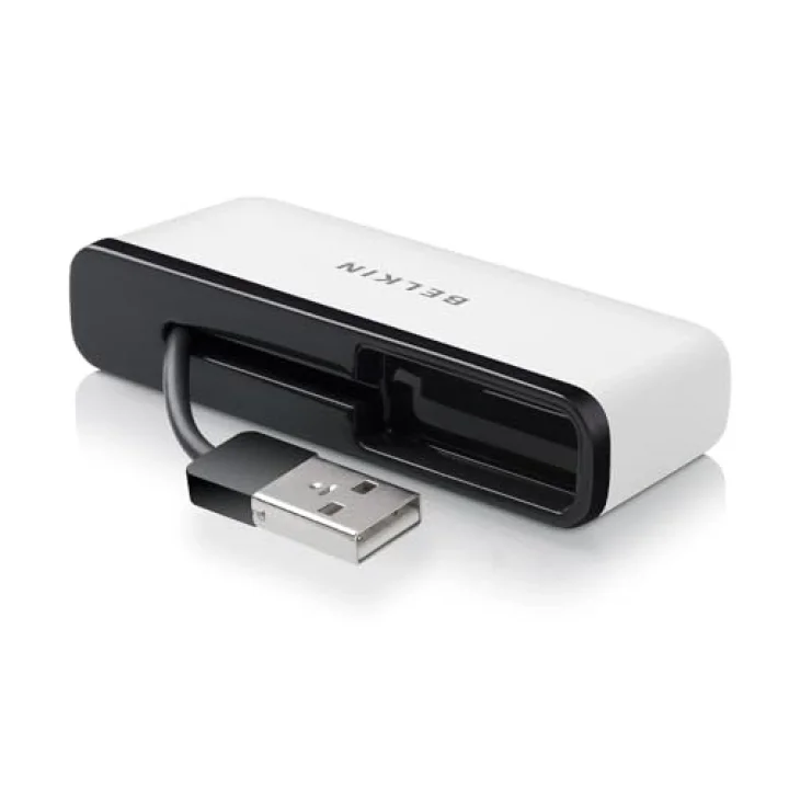 4 USB-A Girişli HUB, USB 2.0, Seyahat Boy, Siyah
