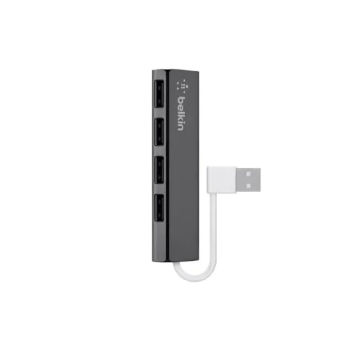 4 USB-A Girişli HUB, USB 2.0, Ultra Slim, Siyah
