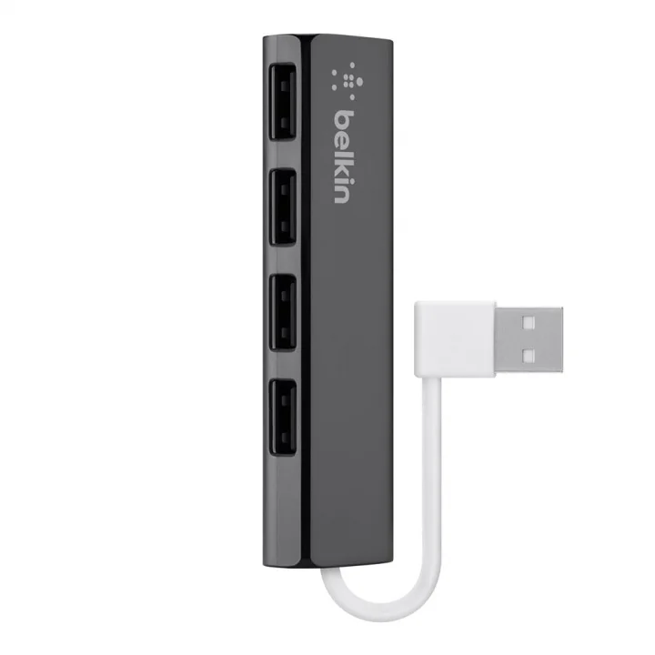4 USB-A Girişli HUB, USB 2.0, Ultra Slim, Siyah