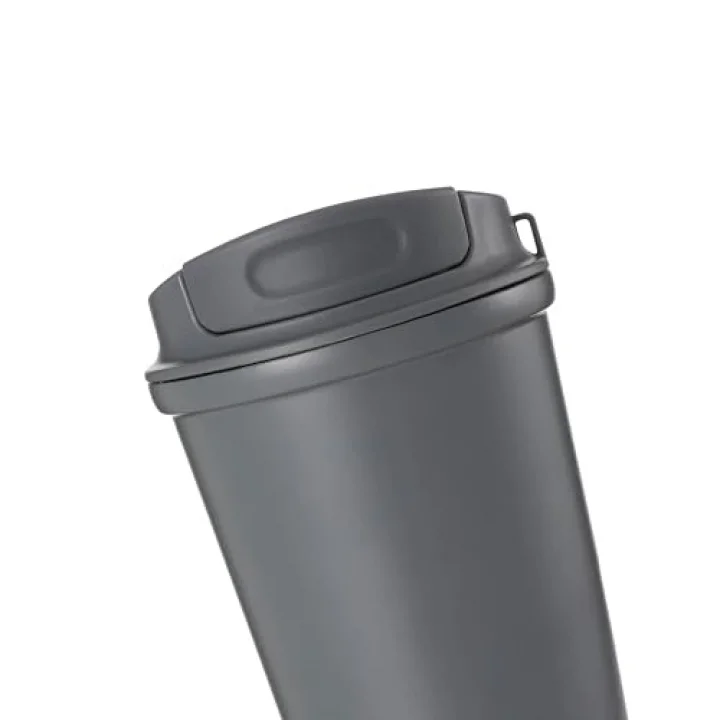 4 Work Flip Open Coffee Mug Çelik Termos 400 Mililitre Grey ST-251