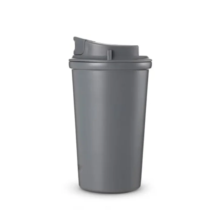 4 Work Flip Open Coffee Mug Çelik Termos 400 Mililitre Grey ST-251