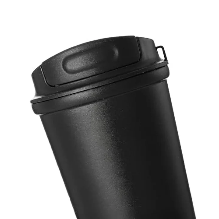 4 Work Flip Open Coffee Mug Çelik Termos 400 ML Black ST-250