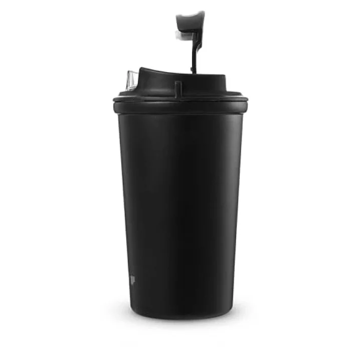 4 Work Flip Open Coffee Mug Çelik Termos 400 ML Black ST-250