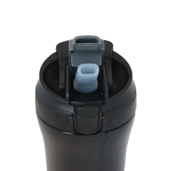 400 ml Paslanmaz Çelik Termos Mug, Çift İşlevli Sızdırmaz kapaklı, Siyah SI232021
