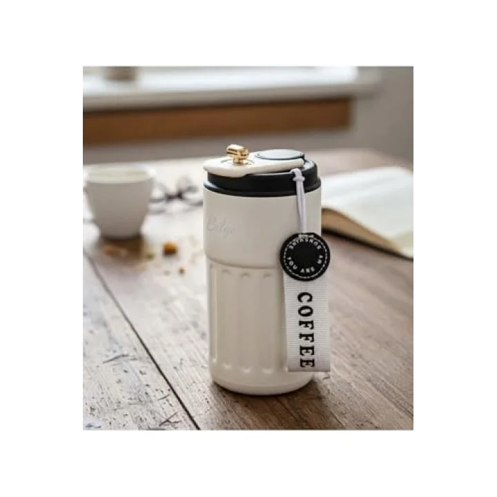 400ml Coffee Dereceli Beyaz Termos