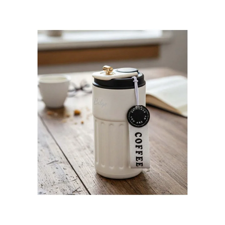 400ml Coffee Dereceli Beyaz Termos
