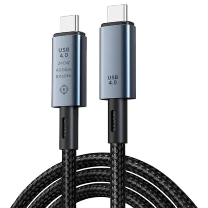 40Gbps 240W 4.0 Thunderbolt Type-C to Type-C Şarj, Data ve 8K 60Hz Görüntü Aktarım Kablosu Tip C 1.5 Metre ZR851