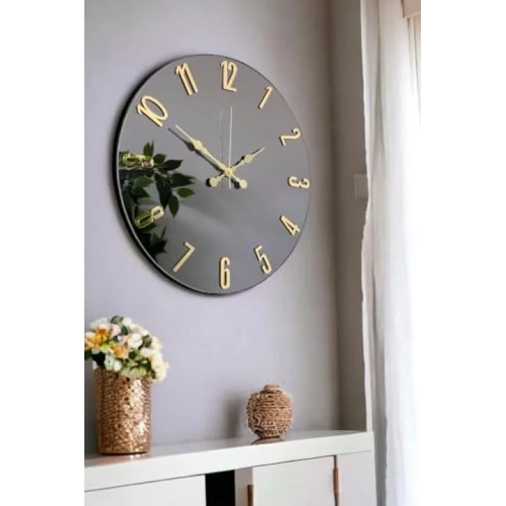 41 Cm Gerçek Ayna Pleksi Rakam Dekoratif Duvar Saati
