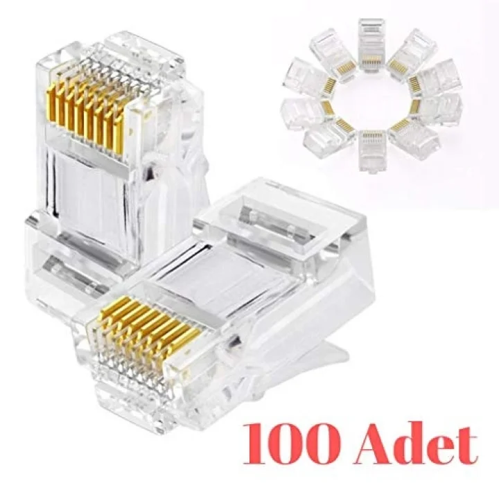 4220 100 Adet RJ45 Jack Cat5 İnternet Kablo Kablosu Ucu Konnektör Connector