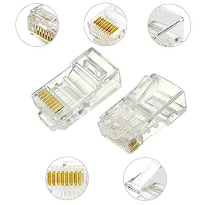 4220 100 Adet RJ45 Jack Cat5 İnternet Kablo Kablosu Ucu Konnektör Connector