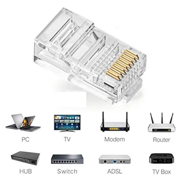 4220 100 Adet RJ45 Jack Cat5 İnternet Kablo Kablosu Ucu Konnektör Connector