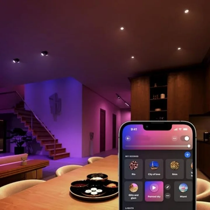 4.2W Renkli Akıllı Spot Ampul GU10 Bluetooth uyumlu, Alexa, Apple Home ve Google Assistant ile sesli kontrol - 25.000 Saat Ampul Kullanım Ömrü
