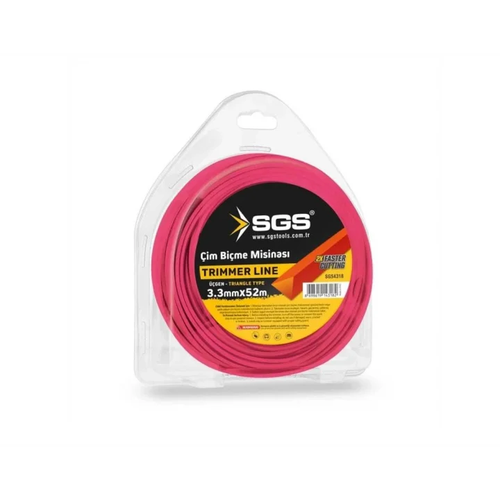 4318 Tırpan Misinası 3.3mm 52mt Üçgen Kırmızı