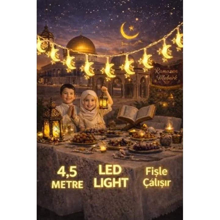 4,5 metre 3 yıldız 1 Pilli led ışık, Şerit led SARI Işıklar Peri Işıkları Aydınlatmalı Şerit Led led ışık şerit Led Işık 3 Yıldız 1 Ay