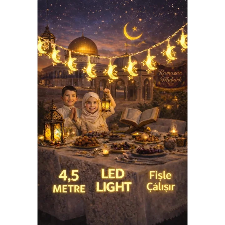 4,5 metre 3 yıldız 1 Pilli led ışık, Şerit led SARI Işıklar Peri Işıkları Aydınlatmalı Şerit Led led ışık şerit Led Işık 3 Yıldız 1 Ay