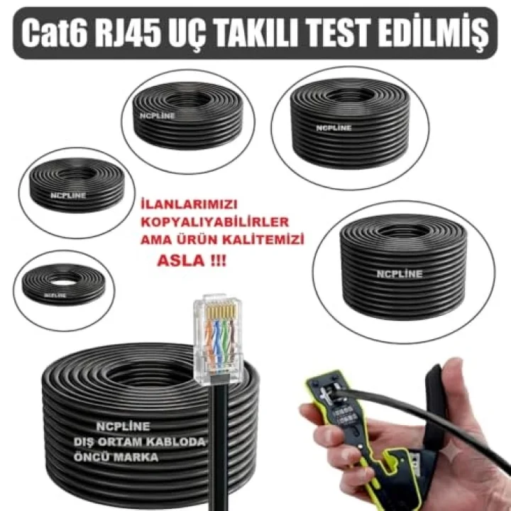 45 Metre Iç Dış Ortam Cat 6 Kablo Modem Pc Arası Internet