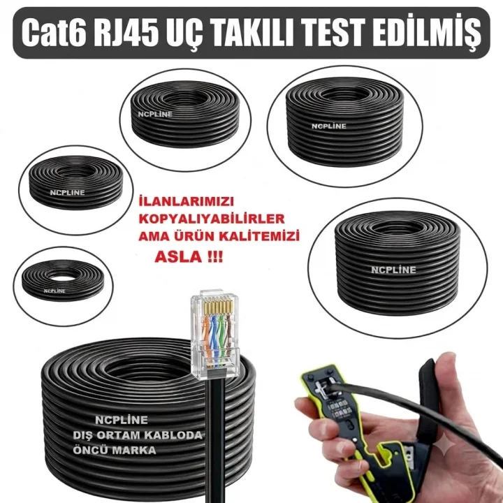 45 Metre Iç Dış Ortam Cat 6 Kablo Modem Pc Arası Internet