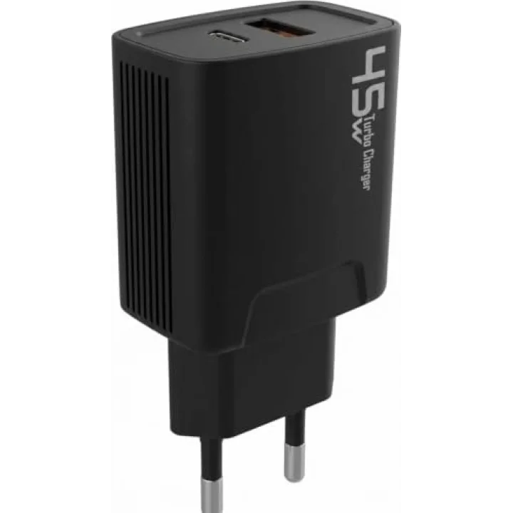 45 watt USB + Type-C PD Hızlı Şarj Başlık Adaptör Fast Turbo Qualcomm 3.0 (Yerli Üretim) (45w Çift Giriş)