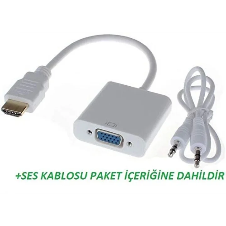 4548 HDMI to VGA Dönüştürücü Adaptör Kablosu (Ses Destekli)