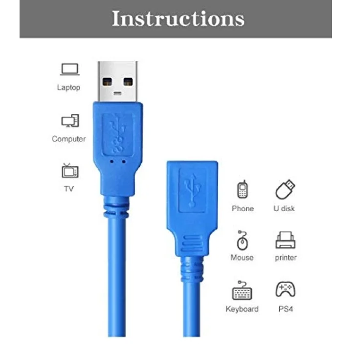 4626 Usb 3.0 Dişi Erkek Uzatma Uzatıcı Ara Kablosu 1 Metre