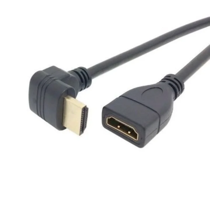 4666 Hdmi Dişi Erkek Uzatma 90 Derece Dirsek Kablosu 0.5 Metre