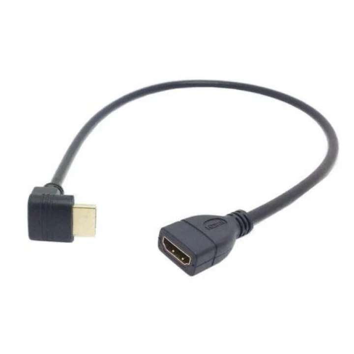 4666 Hdmi Dişi Erkek Uzatma 90 Derece Dirsek Kablosu 0.5 Metre