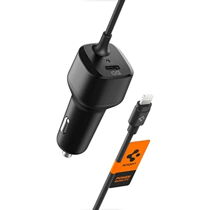 47W USB-C 2 Port Araç içi Hızlı Şarj Aleti + Lightning Şarj Kablosu Güç Adaptörü Çakmaklık iPhone & iPad Type-C - ACP04205 ( TR Garantili)