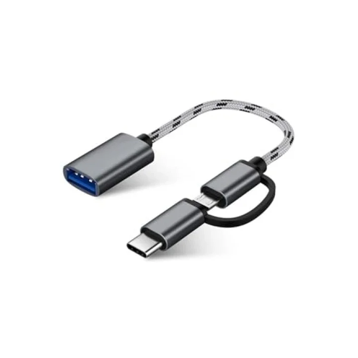 4901 USB 3.0 OTG To Type-C Micro USB Data Şarj Çevirici Dönüştürücü Adaptör
